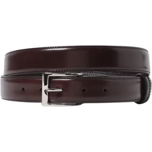 Belts, male, , Size: ONE SIZE Stylish Leather Belt with Buckle - Hogan - Modalova