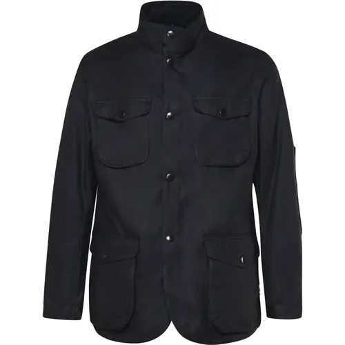 Waterproof Fabric Jacket with High Collar , male, Sizes: L - Barbour - Modalova