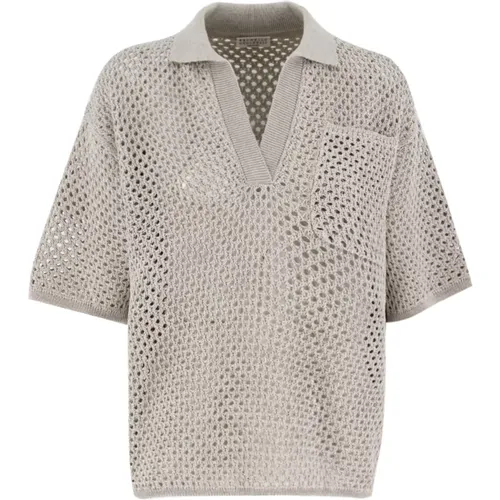 Traditional Knitwear Polo Shirt , female, Sizes: S, XS, L - BRUNELLO CUCINELLI - Modalova