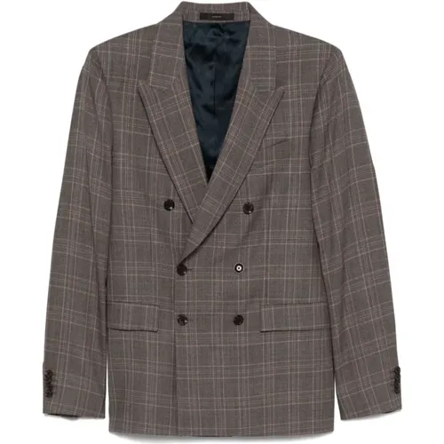 Blazers, male, , Size: S Checkered Wool Blazer - Paul Smith - Modalova