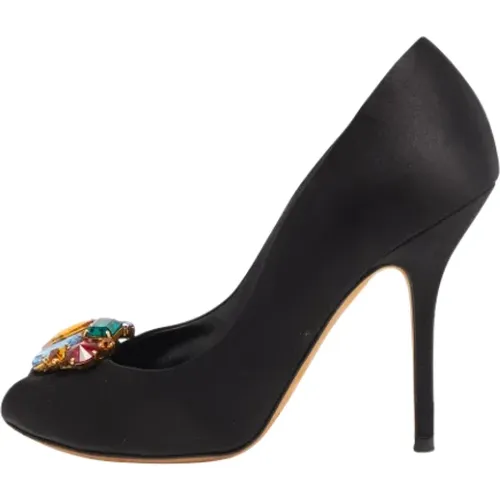 Pre-owned Satin heels , female, Sizes: 4 1/2 UK - Dolce & Gabbana Pre-owned - Modalova