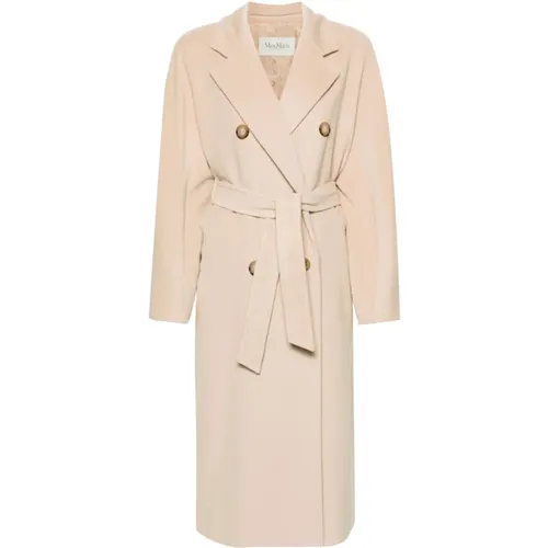 Double-Breasted Coats, female, , Size: XS Wool Long Coat - Max Mara - Modalova