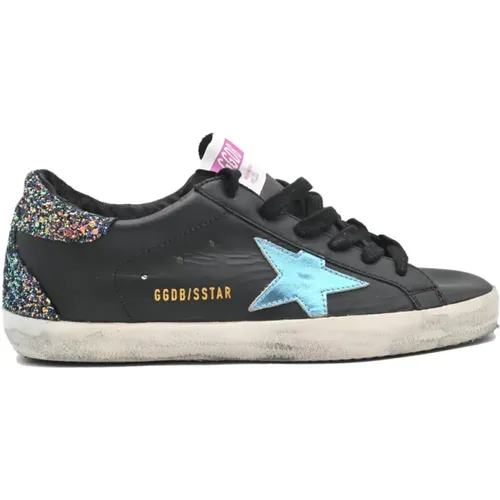 Glitter Back Leder Sneakers Schwarz/Blau - Golden Goose - Modalova