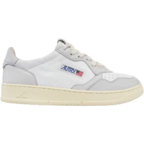 Sneakers, male, , Size: 8 US White and Grey Leather Sneakers - Autry - Modalova