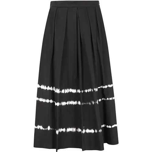Cotton Midi Skirt with Button , female, Sizes: 3XS, 4XS - Max Mara Weekend - Modalova