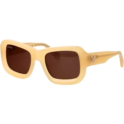 Stilvolle Verona Sonnenbrille für den Sommer , unisex, Größe: 53 MM - Off White - Modalova