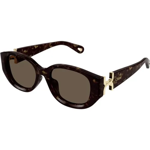 Sunglasses, unisex, , Size: 54 MM Havana Sunglasses - Chloé - Modalova