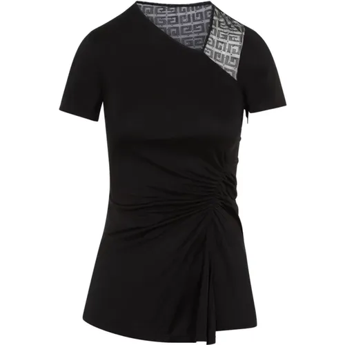 Schwarzes Asymmetrisches V-Ausschnitt Shirt - Givenchy - Modalova