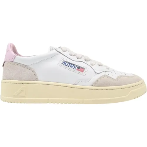 Low Women Leather Sneakers White/Pink , female, Sizes: 4 UK - Autry - Modalova