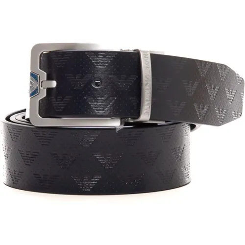 Belts, male, , Size: ONE SIZE Reversible Logo Buckle Belt - Emporio Armani - Modalova