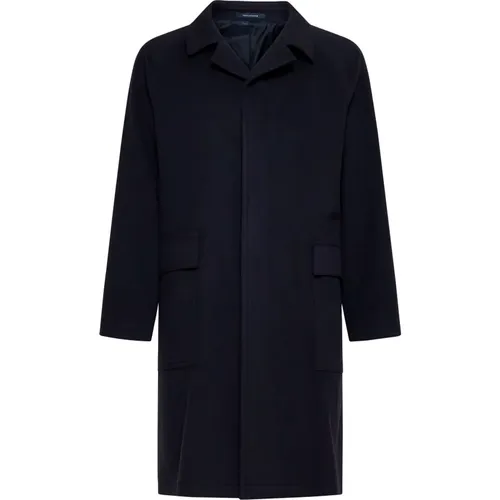 Single-Breasted Coats, male, , Size: 4XL Wool Cashmere Blend Coat - Tagliatore - Modalova