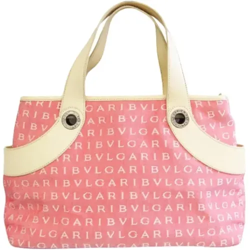 Pre-owned Tote Bags, female, , Size: ONE SIZE Pre-owned Canvas handbags - Bvlgari Vintage - Modalova