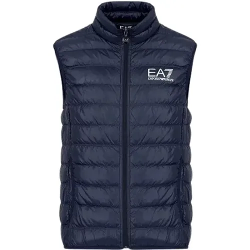 Navy Down Jacket Packable , male, Sizes: 2XL, 3XL, M, S - Emporio Armani EA7 - Modalova