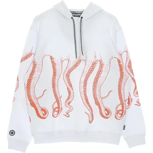 Hoodies, male, , Size: XS Hooded Sweatshirt Men Outline - Octopus - Modalova