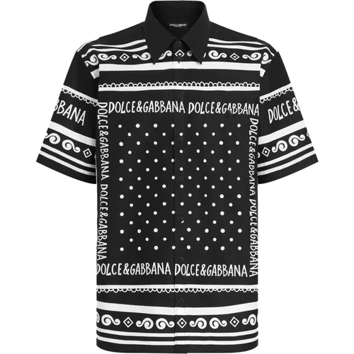 Polo Shirts, male, , Size: L All-Over Print Shirt Italy - Dolce & Gabbana - Modalova