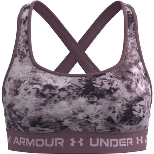 Mid Crossback Printed Sports Bra , Damen, Größe: S - Under Armour - Modalova