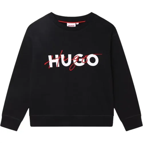 Sweatshirt mit Druck und Stickerei - Hugo Boss - Modalova
