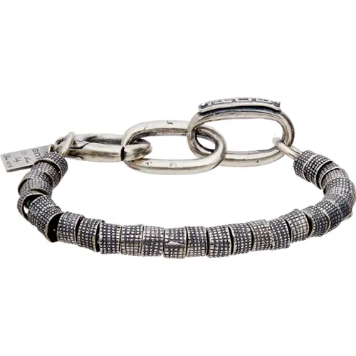 Bracelets, female, , Size: ONE SIZE 925 Oxidised Silver Shaped Bracelet - Goti - Modalova