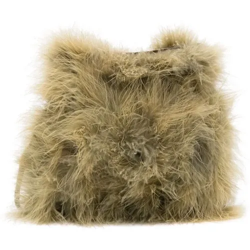 Clutches, female, , Size: ONE SIZE Feather Clutch Bag - Yves Salomon - Modalova