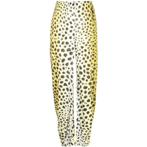 Cropped Tapered Pants #499 in Yellow , female, Sizes: 2XS - The Attico - Modalova