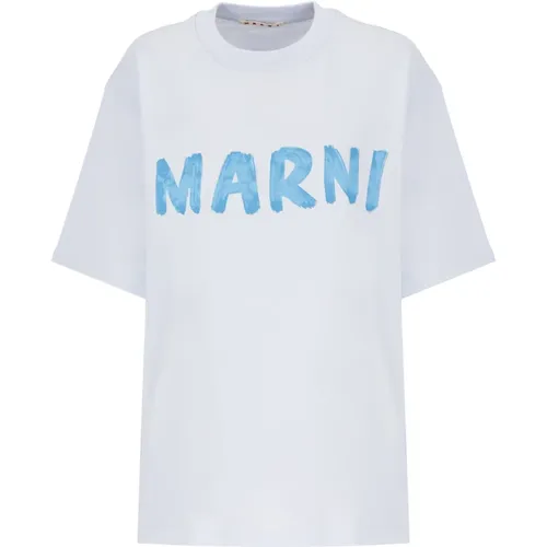 Light Cotton T-shirt Round Neck , female, Sizes: XS - Marni - Modalova