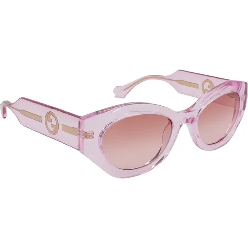 Rounded Sunglasses with GG Logo , female, Sizes: ONE SIZE - Gucci - Modalova