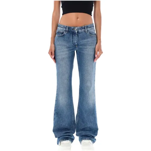 Blaue Slim Flared Jeans für Damen,Flared Jeans - Off White - Modalova