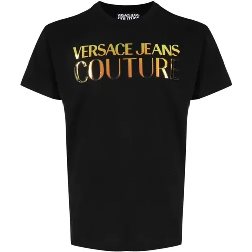Schwarze T-Shirts und Polos , Herren, Größe: XL - Versace Jeans Couture - Modalova