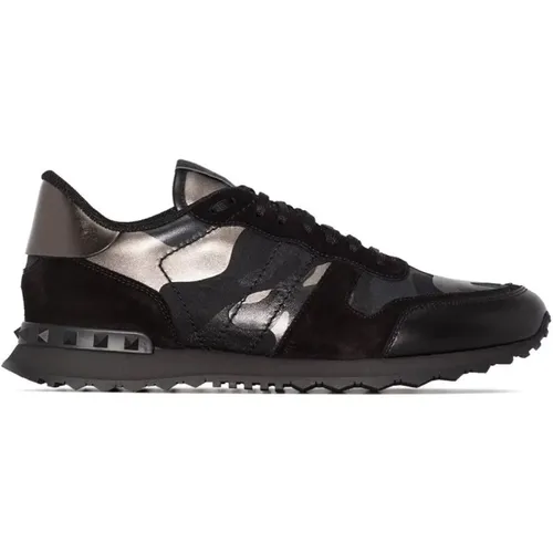 Camouflage Noir Rock Runners , male, Sizes: 6 UK, 7 UK, 6 1/2 UK, 8 UK - Valentino - Modalova