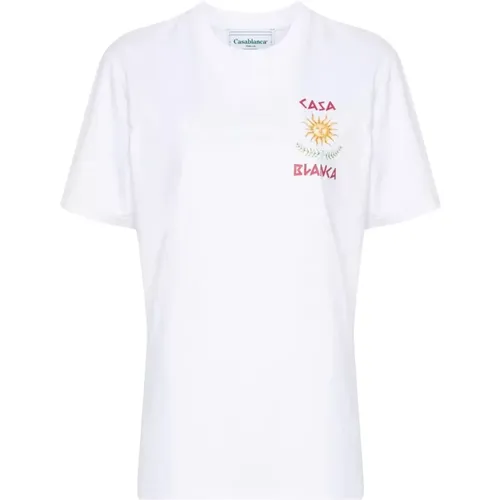 Weißes T-Shirt mit Grafikdruck , Damen, Größe: S - Casablanca - Modalova