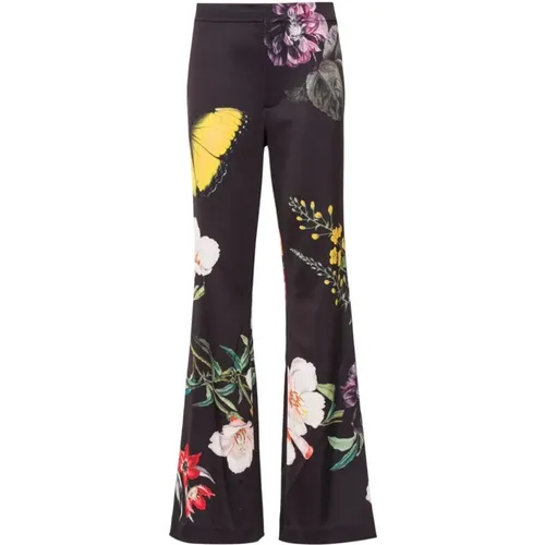 Floral Print High Waist Trousers , female, Sizes: 3XS, 2XS - alice + olivia - Modalova