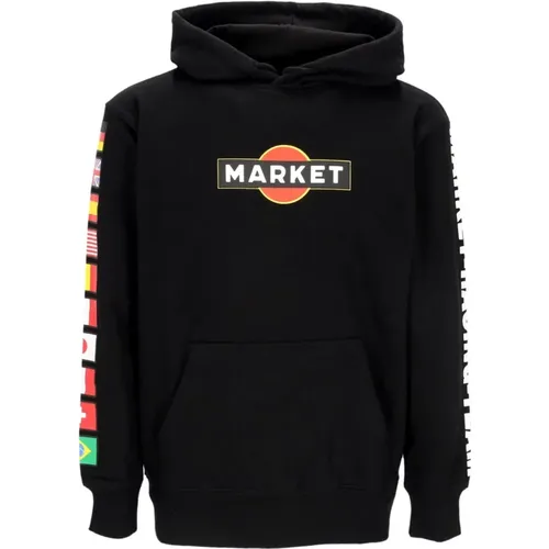 Schwarzer Hoodie mit Plüsch-Interieur , Herren, Größe: XL - MARKET - Modalova