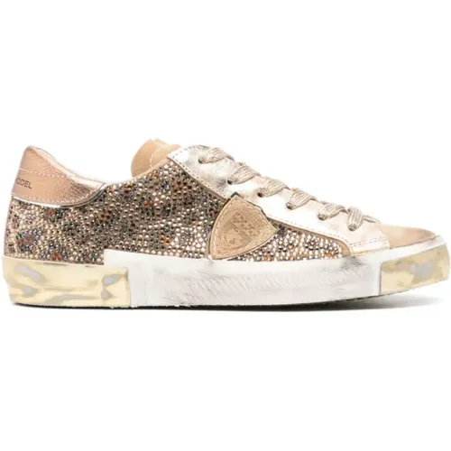 Sneakers, female, , Size: 7 US Sneakers with Gold Animal Motif - Philippe Model - Modalova