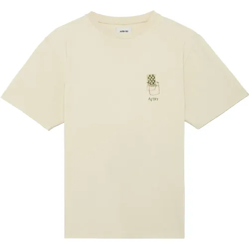 T-Shirts, male, , Size: L Cotton T-shirt Ivory Polo Style - Autry - Modalova