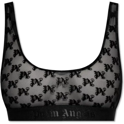 Bra with logo , female, Sizes: L, XS, S, M - Palm Angels - Modalova