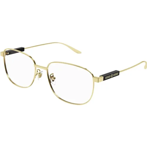 Gold Schwarz Brillengestell , unisex, Größe: 57 MM - Gucci - Modalova
