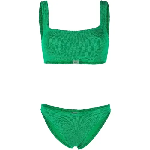 Grünes High-Waisted Bikini-Set , Damen, Größe: ONE Size - Hunza G - Modalova