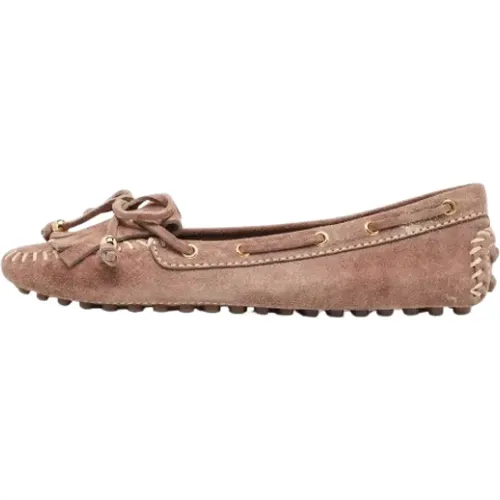 Pre-owned Flats, female, , Size: 7 1/2 US Pre-owned Suede flats - Louis Vuitton Vintage - Modalova