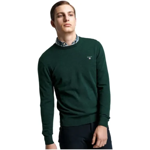 Extra Fine Wool Round Neck Sweater , male, Sizes: 2XL, S, XL - Gant - Modalova