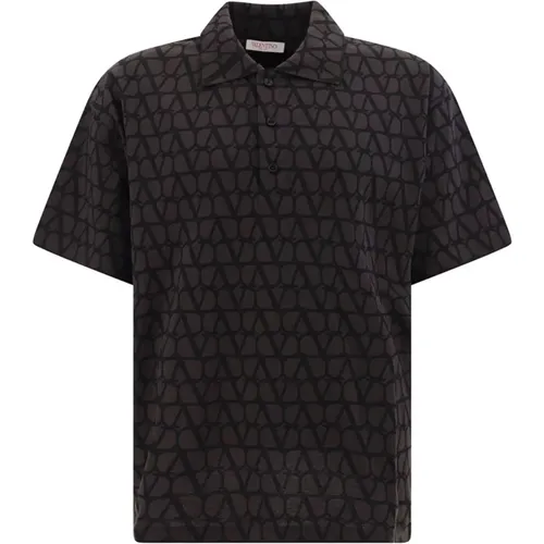 Logo Muster Polo Shirt , Herren, Größe: XS - Valentino - Modalova