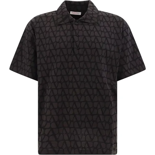 Polo Shirts, male, , Size: XS Logo Pattern Polo Shirt - Valentino - Modalova