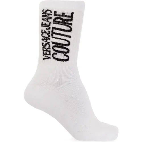 Socks, male, , Size: M Socks with logo - Versace Jeans Couture - Modalova