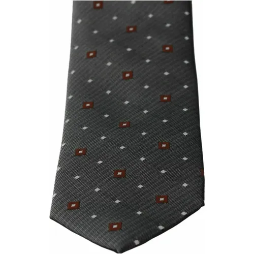 Patterned Clic Silk Necktie , male, Sizes: ONE SIZE - Dolce & Gabbana - Modalova