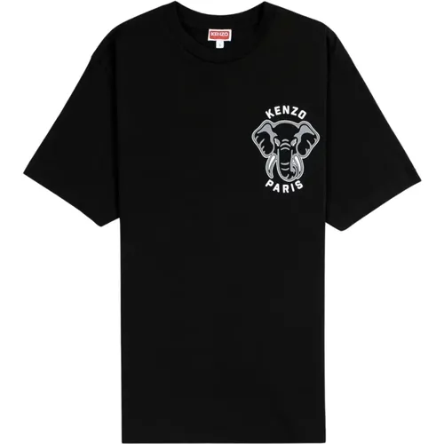 Schwarzes Logo T-Shirt , Herren, Größe: L - Kenzo - Modalova