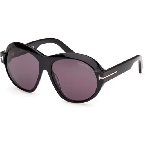 Stilvolle schwarze Sonnenbrille mit rauchigen Gläsern - Tom Ford - Modalova