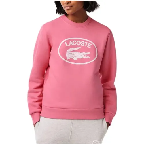 Rosa Logo Sweatshirt , Damen, Größe: S - Lacoste - Modalova