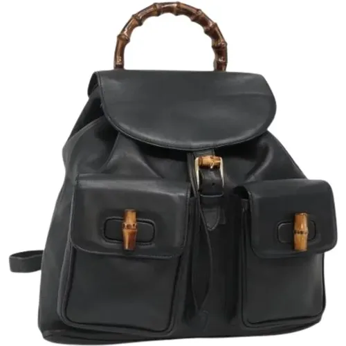 Pre-owned Backpacks, female, , Size: ONE SIZE Pre-owned Leather Backpack - Gucci Vintage - Modalova