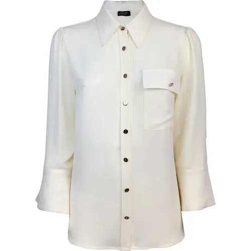 Georgette Classic Collar 3/4 Sleeve Shirt , female, Sizes: XL, S, M, L, XS - Liu Jo - Modalova