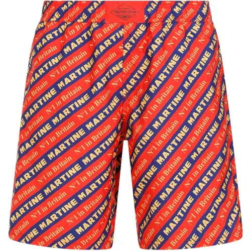 Casual Shorts, male, , Size: L Red Print Board Shorts - Martine Rose - Modalova