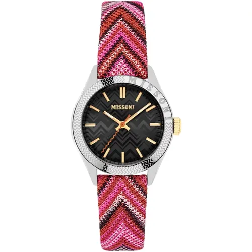 Watches, female, , Size: ONE SIZE Classic Watch with Zigzag Pattern - Missoni - Modalova